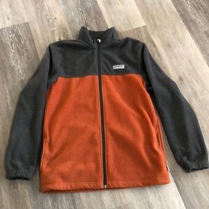 Magellan Outdoors Orange and Grey Fleece Jacket